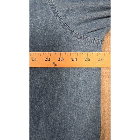 Passion-I Vtg Chambray Button Up Tunic Native American Embroidery Tribal Size 3X - Picture 10 of 16